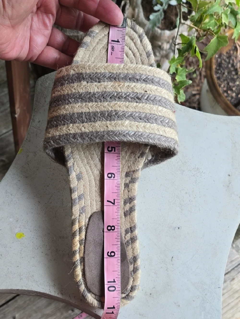 Zara Home Gray Stripe Slide On Espadrille Size EU42 US11